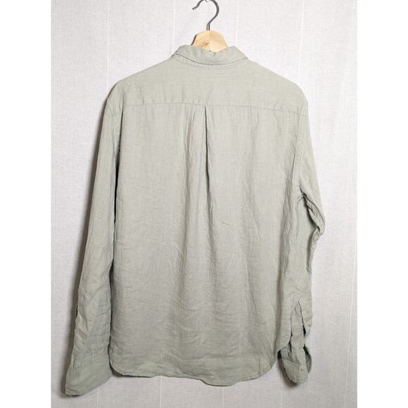 Alex Crane Shirt Mens Large European Linen Button Down Long Sleeve Casual playa - Picture 3 of 3